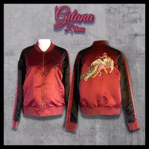 Her Universe Disney Mulan Phoenix Satin Girls Bomber Jacket